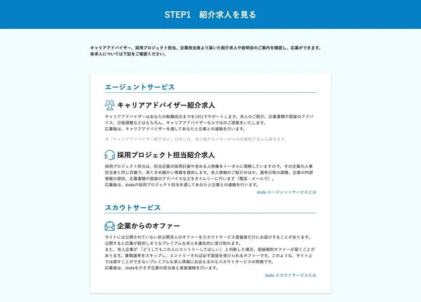 2.転職エージェントと同様のサービスを含む求人案内